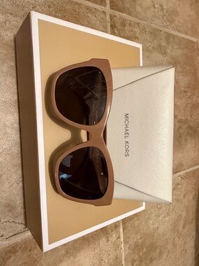 Michael Kors Beige Frame Sunglasses with Brown Lenses